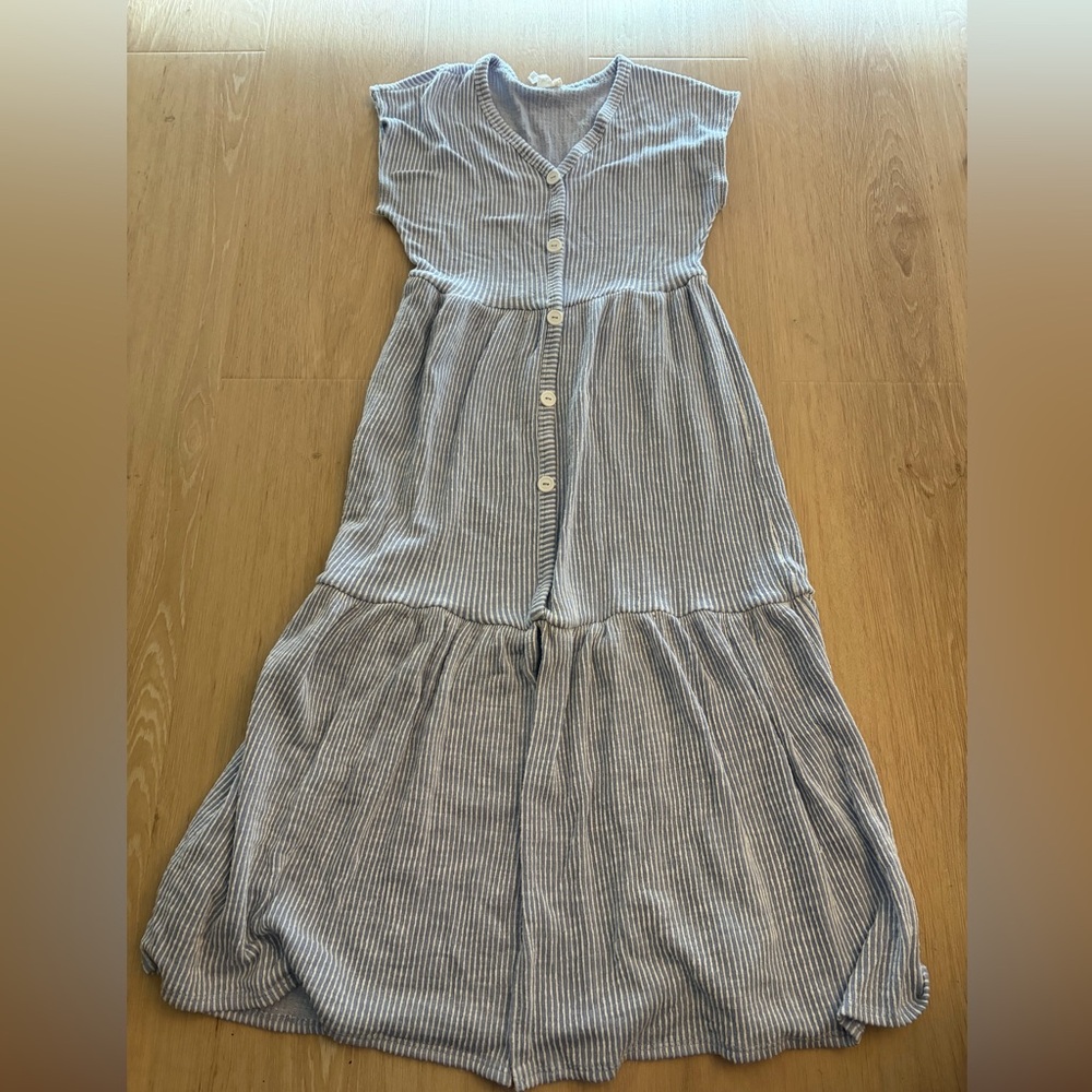 Caution To The Wind Blue Striped Maxi Dress